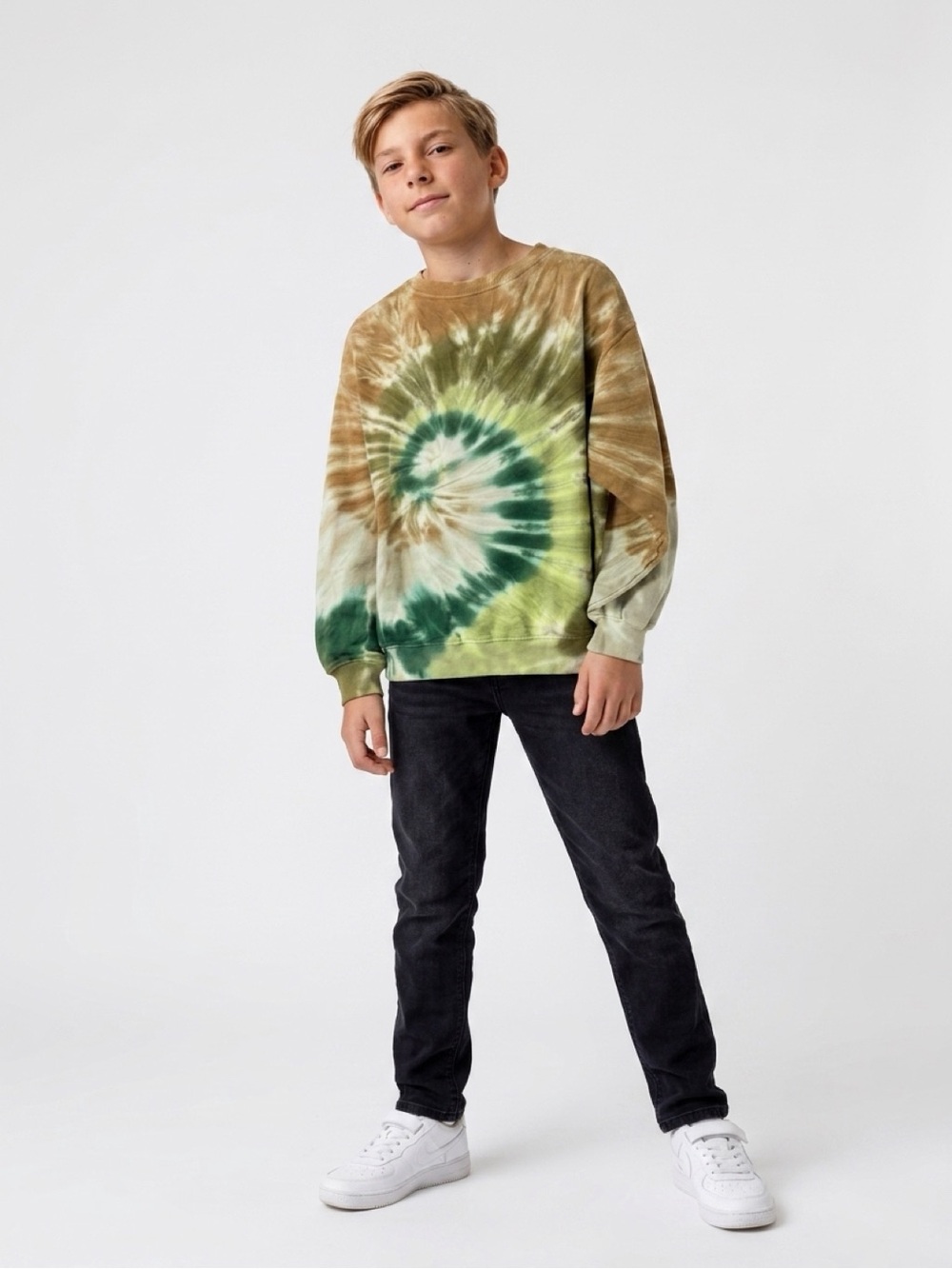 Molo Tie-Dye Crewneck Sweatshirt - Green & Brown